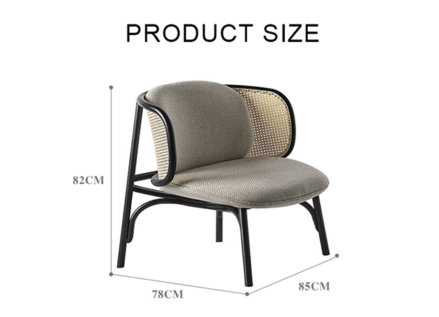 Weilai Concept Cane Rattan Armchair, Grey Linen