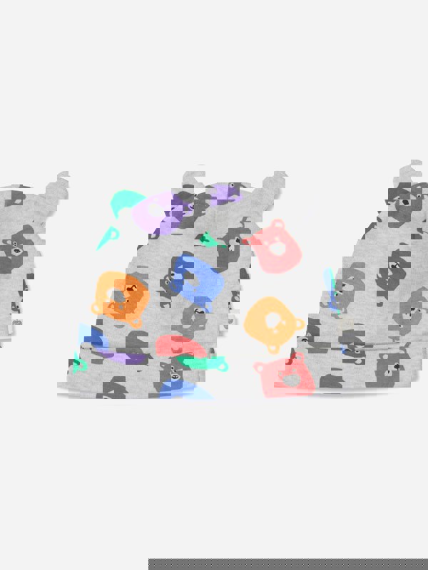 The Bonnie Mob Baby Bears Print Hat With Ears in Multicolour