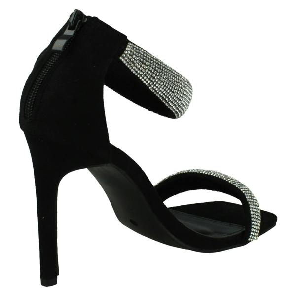 Spot On Ladies Spot On High Heeled Embellished Sandals F12054