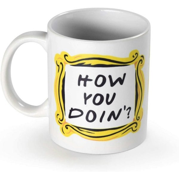 Friends How You Doin? Mug - White/Black/Yellow