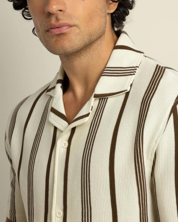 Larsson & Co Hannes - Waffle Stripe Short Sleeve Shirt