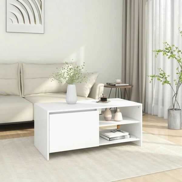 Berkfield Coffee Table White 102x50x45 cm Engineered Wood
