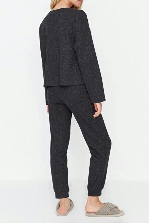 WOVCOR 2-Piece Waffle Knit Pajama Set