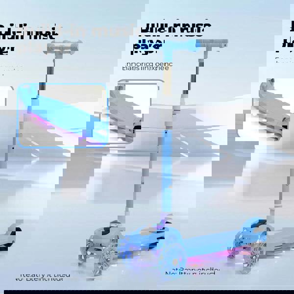 Dekko Kids Scooter Foldable Adjustable Height Flashing LED Light Music 3 Wheels