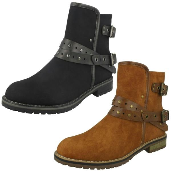 Spot On Ladies Spot On Low Heel Ankle Boots F50708