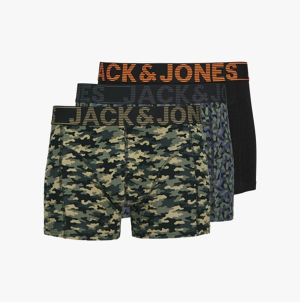 Jack & Jones DANNY Mens 3 Pack Trunks Black