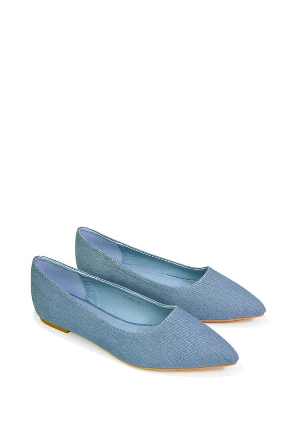 XY LONDON Pointed Toe Slip on Flat Ballerina Pump Shoes