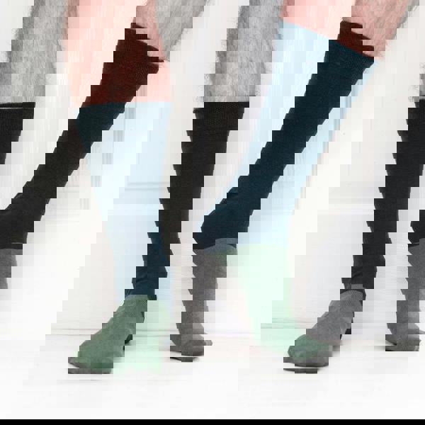 Jemsox Two Block Colour Organic Cotton Mens Socks | Soft Comfort Welt