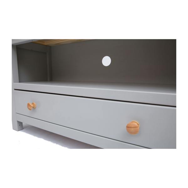 Cabinet Bits Argenta Light Grey 1 Drawer TV Cabinet Wood Knob