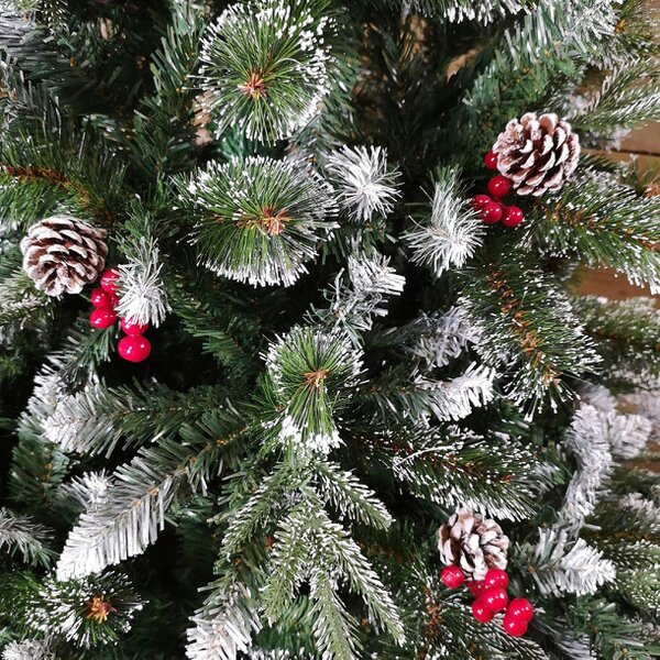Samuel Alexander Premier Christmas Tree 8ft New Jersey Spruce PVC PE Bristle Festive Berries Cones