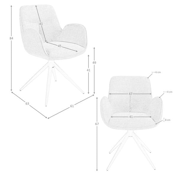 Angel Cerdá Swivel Chair in Beige Fabric 4200
