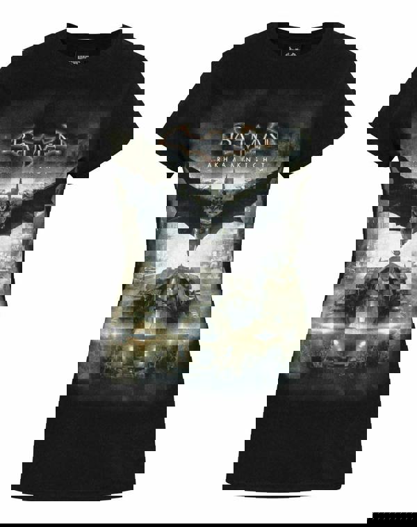 DC Comics Womens Black Cover Art For Batman Arkham Knight Video Game Short Sleeved T-Shirt