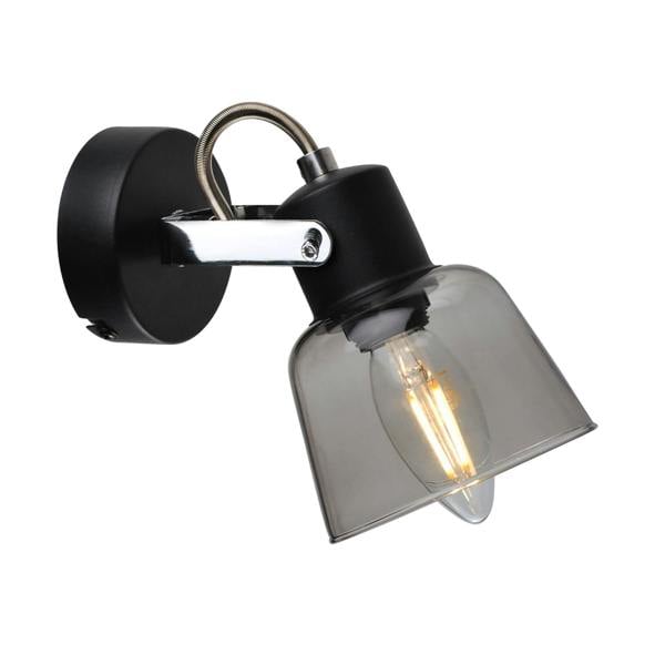 Pagazzi Lighting Zach Black Spotlight with Glass Shade