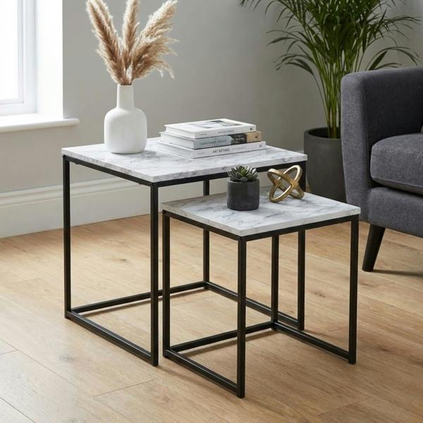 Garden Greatness Maison Marble Effect Nesting Tables