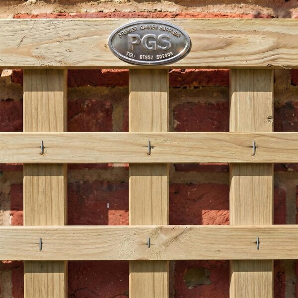Premier Garden Supplies Privacy Square Top Fence Panel Topper 6ft x 1-6ft Garden Trellis Flat Top Lattice Panels for Fencing, Pergola & Patio - Wood - 3, 4 or 5