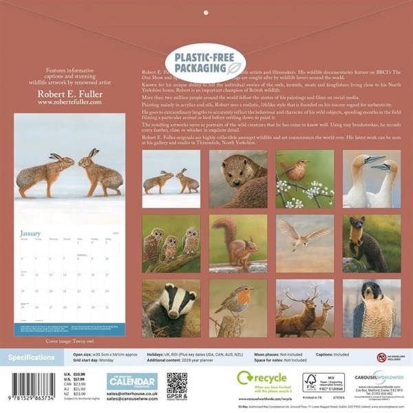 Robert Fuller, British Wildlife In Art Calendar 2027, Wall Calendars, Month To View, Animals, Gift