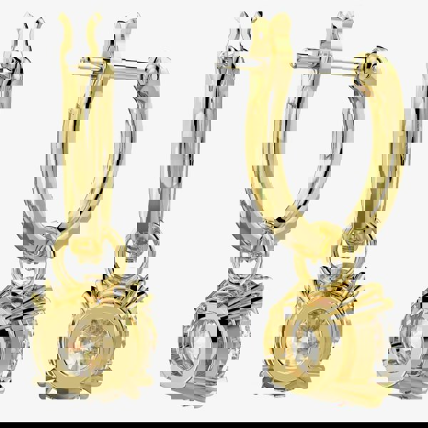 Swarovski Ladies Constella Gold Plated Hoop Dropper Earrings 5638802