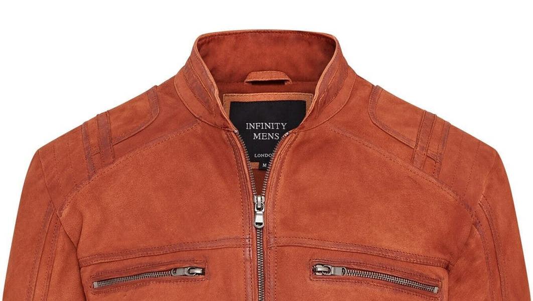 Infinity Leather Mens Buff Leather Cafe Racer Biker Jacket - Jinan