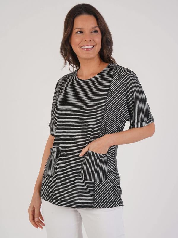 VIZ-A-VIZ Contrast Stipe Top