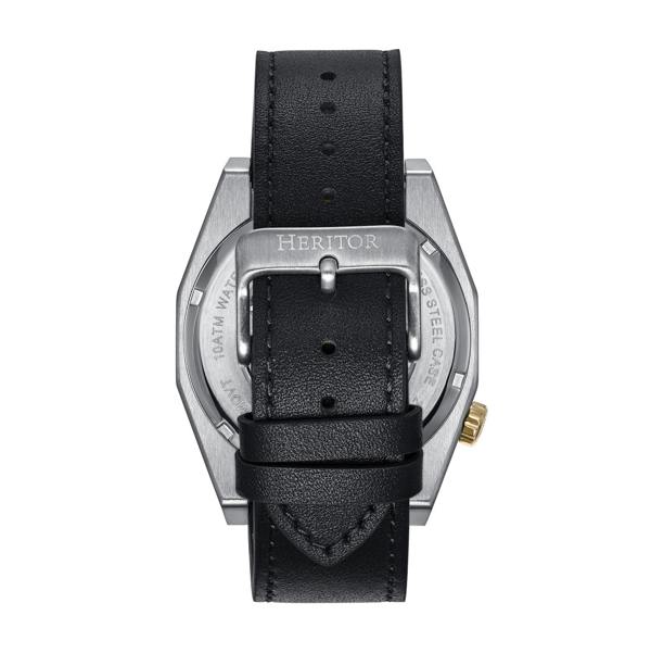 Heritor Automatic Amadeus Semi-Skeleton Leather-Band Watch - Gold/Black - HERHS3403