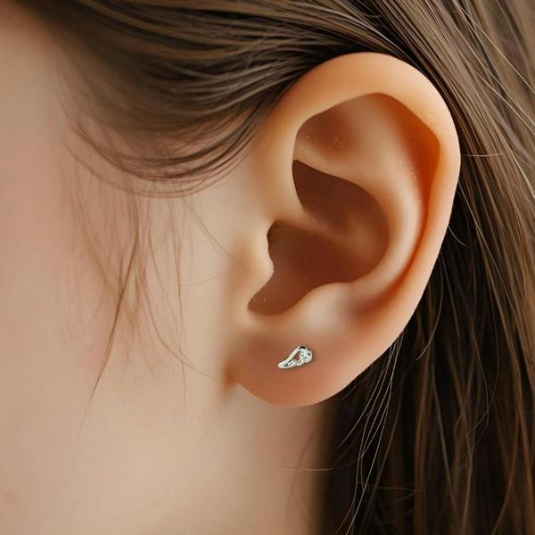 Aye Do Gifts Little Angel Wing Silver Stud Earrings