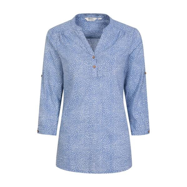 Mountain Warehouse Womens/Ladies Petra All-Over Print 3/4 Sleeve Shirt - Corn Blue - 