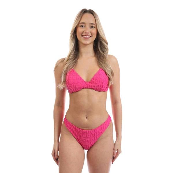 Hugo Womens/Ladies Towel Tanga Bikini Set - Pink - 