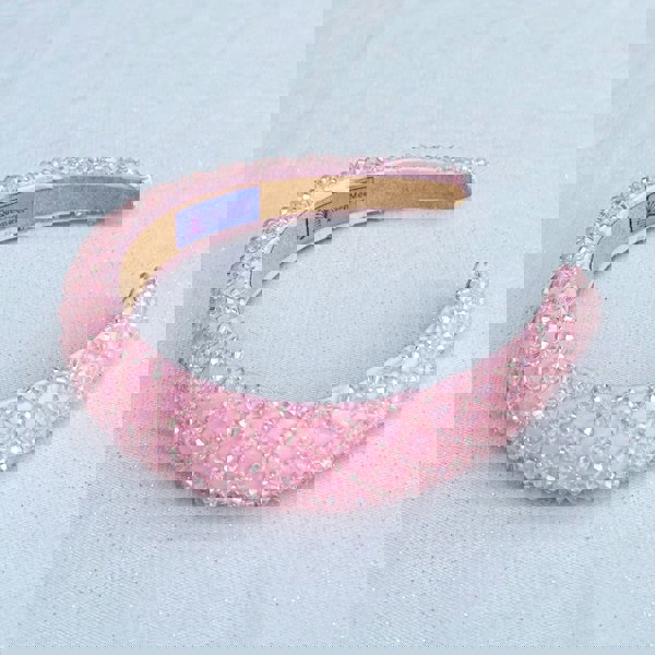 Pink sparkly headband pink beaded headband shimmer