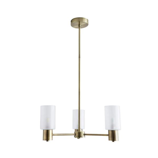 Pagazzi Lighting Maya 3-Light Antique Brass Semi-Flush Ceiling Light