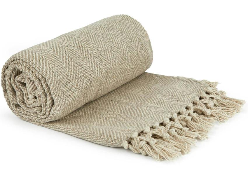 Herringbone Throw 50x60" Natural