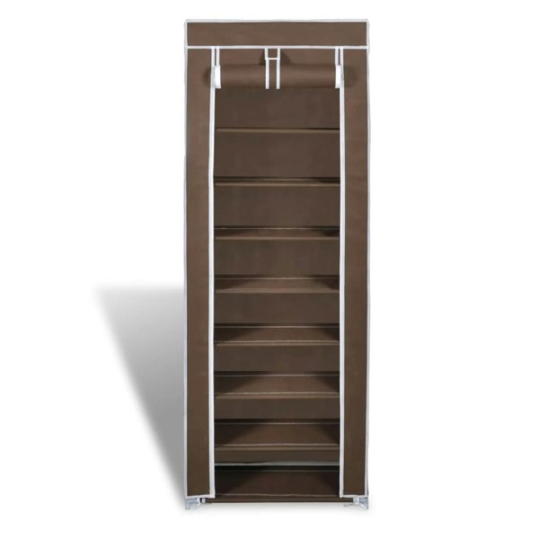 Berkfield Fabric Shoe Cabinet with Cover 162 x 57 x 29 cm Brown