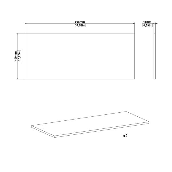 Furniture To Go Sprint 2 Shelves White