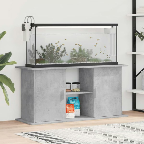Berkfield Aquarium Stand Concrete Grey 121x41x58 cm Engineered Wood