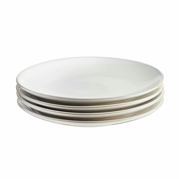 Cooks Professional Set of 4 Nordic Stoneware Dinner Plates | White