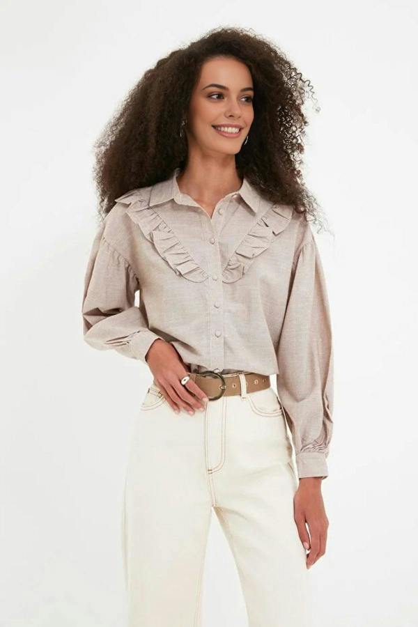 WOVCOR Ruffled Woven Shirt