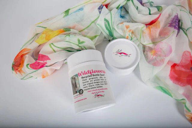 Art on Scarves Recycled Bottle Scarf - Wildflowers