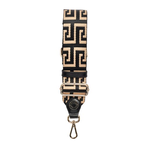 KeriKit England Webster Strap - Black Camel Greek Symbol