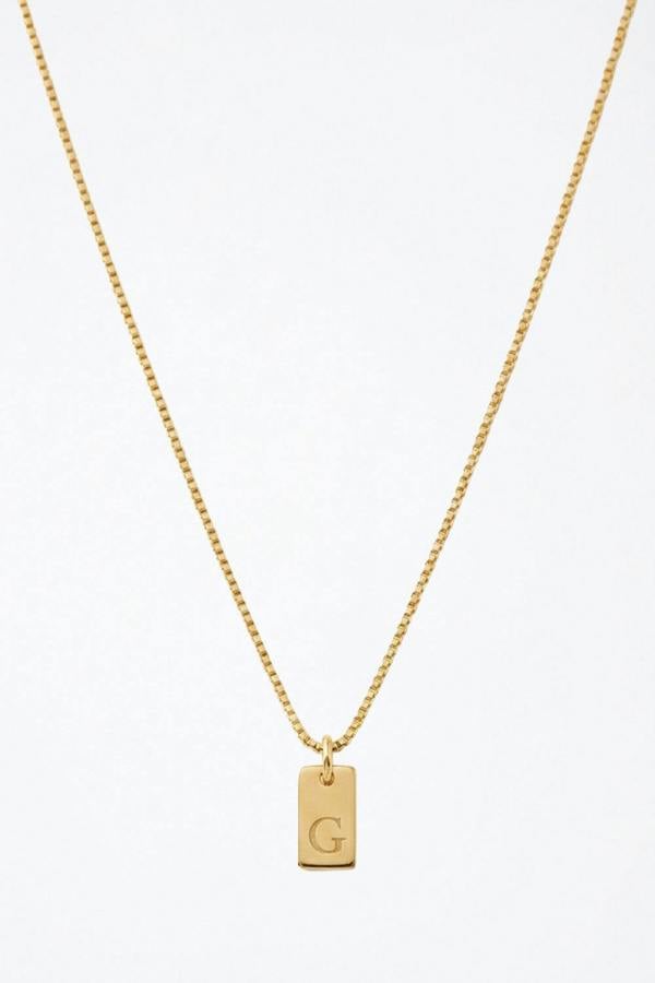 Serla Initial Pendant Gold Plated Necklace Letter G