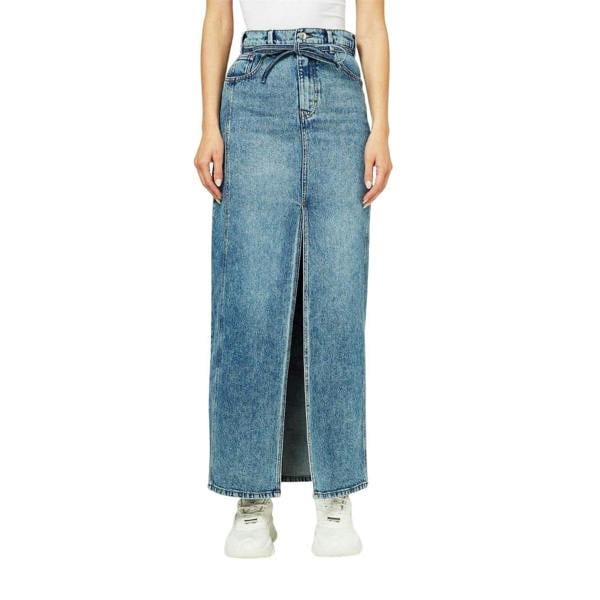 Hugo Womens/Ladies Getini Denim Maxi Skirt - Bright Blue - 