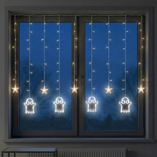 Garden Greatness Hanging Spooky Ghost Curtain String Lights