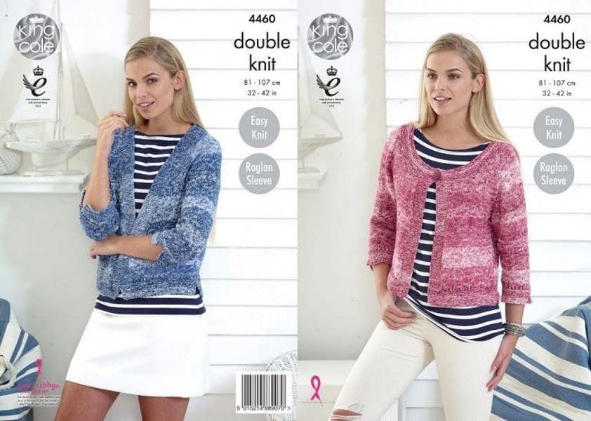 King Cole Vogue Knitting Pattern 4460, Cardigans for Women, 32 inch - 42 inch - Intermediate