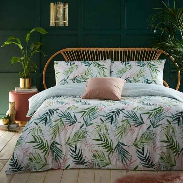 Furn Bali Palm Duvet Cover Set - Green/White