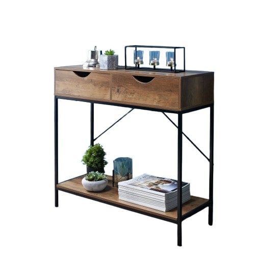 Modcraft Console Table with 2 Drawers and Wooden Shelf