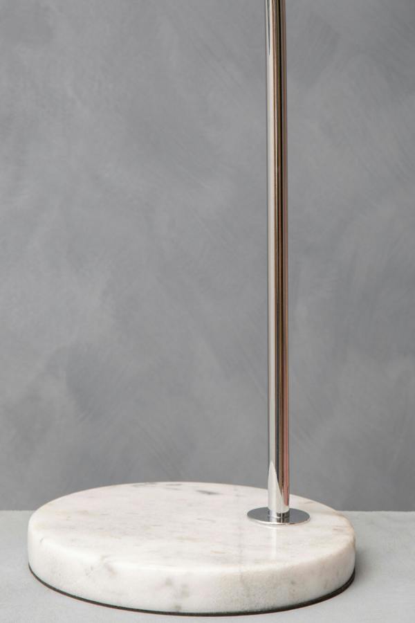 Fifty Five South Karter Chrome Finish Table Lamp With White Base