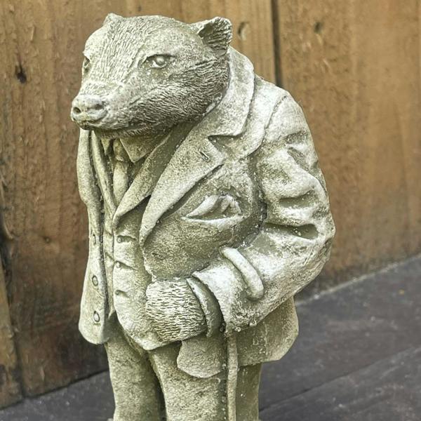 SPA Stone Cast Mr. Badger Garden Sculpture Ornaments
