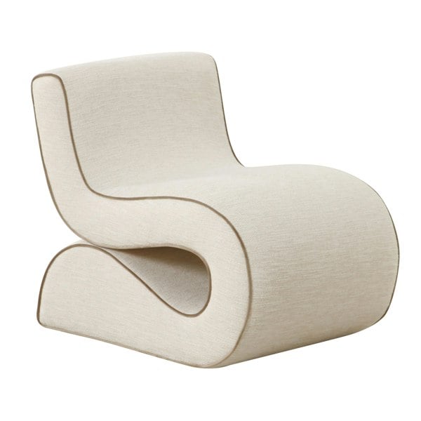 Furniture Edit Senna Cream Basketweave Accent Occasional Chair