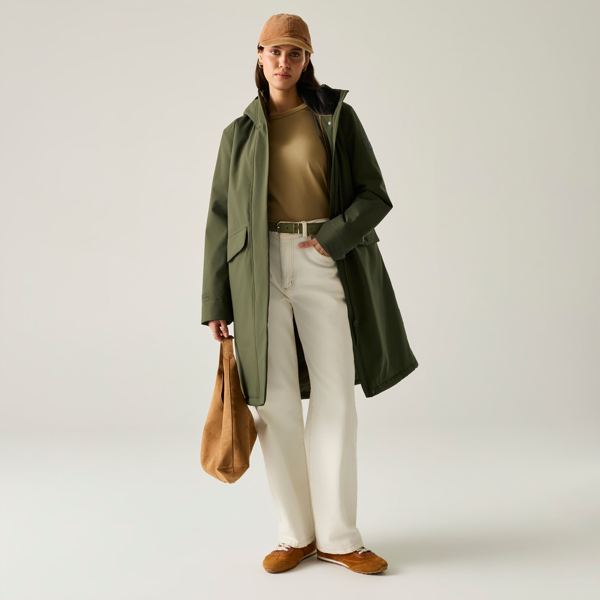 Regatta Womens Ramona Waterproof Jacket - Dark Khaki/Black