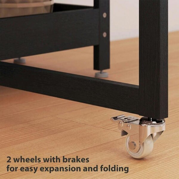 Four-Person Drop Leaf Table - Black Wood-Effect