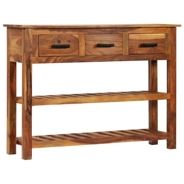 Berkfield Sideboard with 3 Drawers 110x30x80 cm Solid Acacia Wood