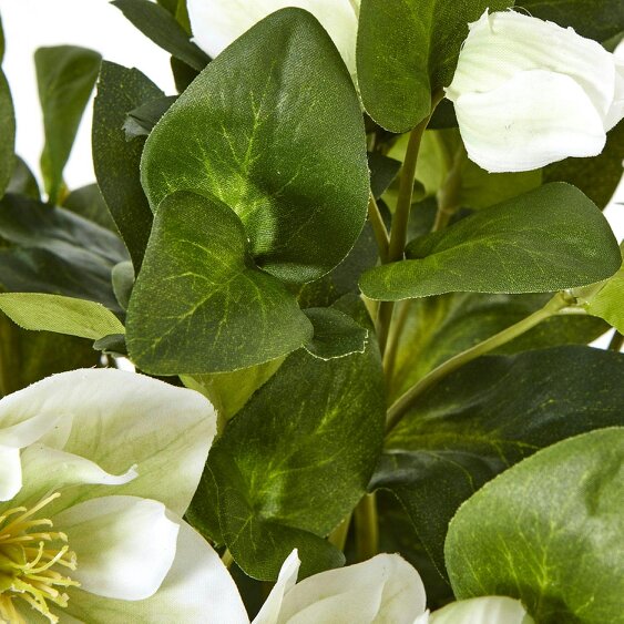 Wyld Haus Artificial Plant White Hellebore Plant In Grey Ceramic Pot